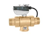 CALEFFI Кран кульовий 3-ходовий з сервоприводом d1" L-подібний 230 V Kv13,4 m³/h (638063)