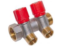 Bianchi Колектор з вентилями d3/4" х 2 х 1/2"ЗР хром (red/червоний) I-36 мм (202B05040A)