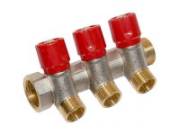 Bianchi Колектор з вентилями d3/4" х 3 х 1/2"ЗР хром (red/червоний) I-36 мм (203B05040A)