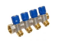 Bianchi Колектор з вентилями d3/4" х 4 х 1/2"ЗР хром (blue/синій) I-36 мм (204B05040D)