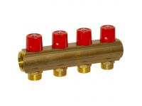 Bianchi Колектор з вентилями d1" х 4 х 3/4"ЗР (red/червоний) 50 мм (234E06050A)