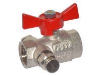 Кран шаровой Bonomi TAMIGI 1/2" ВВ зсо спускником "бабочка" (76170004R)