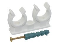 Кліпса подвійна PP з забивним шурупом Ø15 (біла) Capricorn S.A. (9-9802-015-00-01-01)