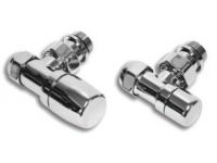 CORDIVARI Комплект кутових хромованих кранів KRISTAL SQ (термостат + відсікаючий кран) Ø14/16/18 (5991990311064)