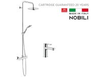 Набір змішувачів ABC ДЛЯ ДУШУ (термостатичний) 2 в 1 NOBILI (ABL00003CR)