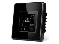 1DAL Терморегулятор для електричної чи водяної теплої підлоги Wi-Fi Чорний, Скляна рамка, Сенсорний (G86D-TRWF.BL)